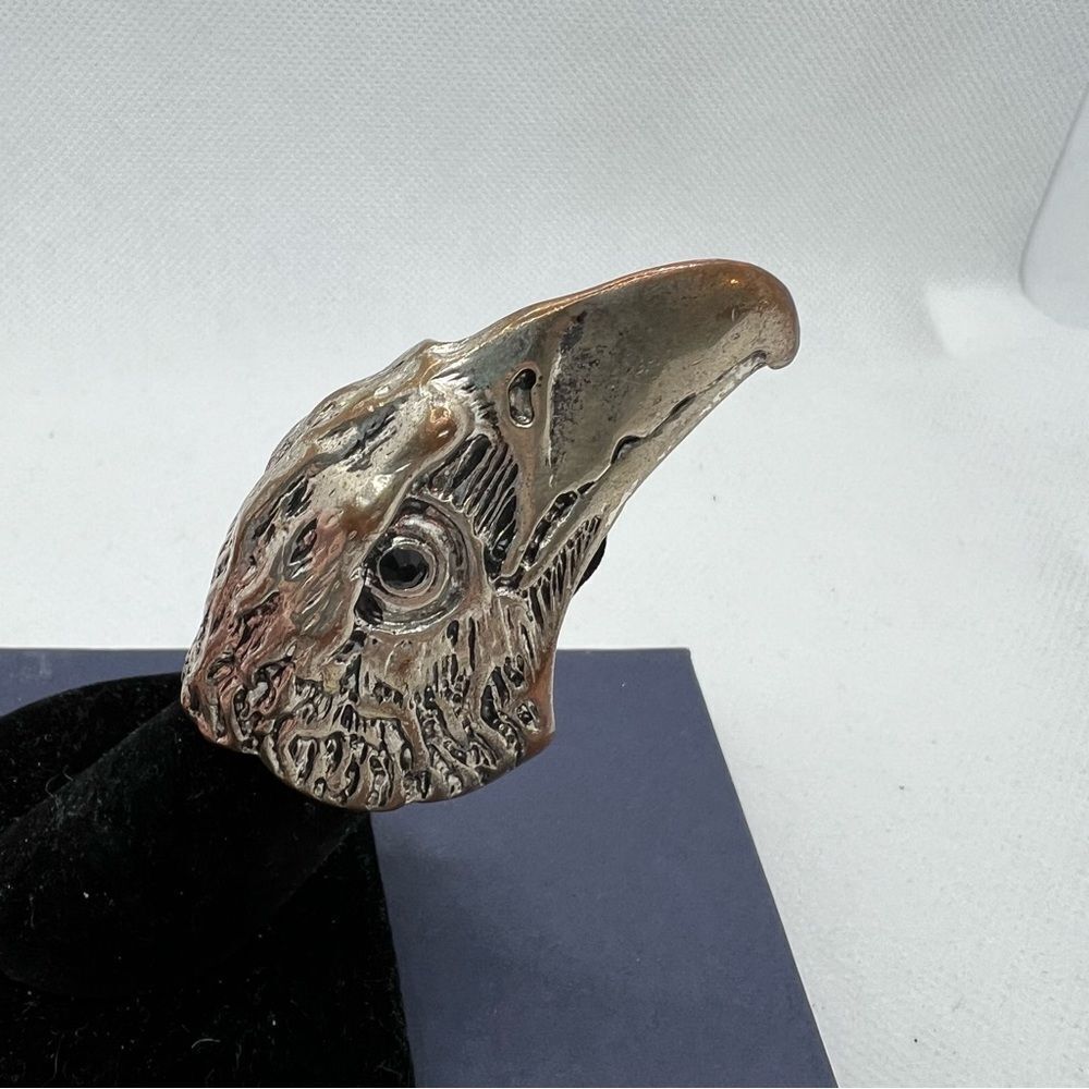Silver Eagle Head Ring - Size 7.5 - image 3